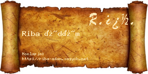 Riba Ádám névjegykártya