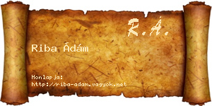 Riba Ádám névjegykártya